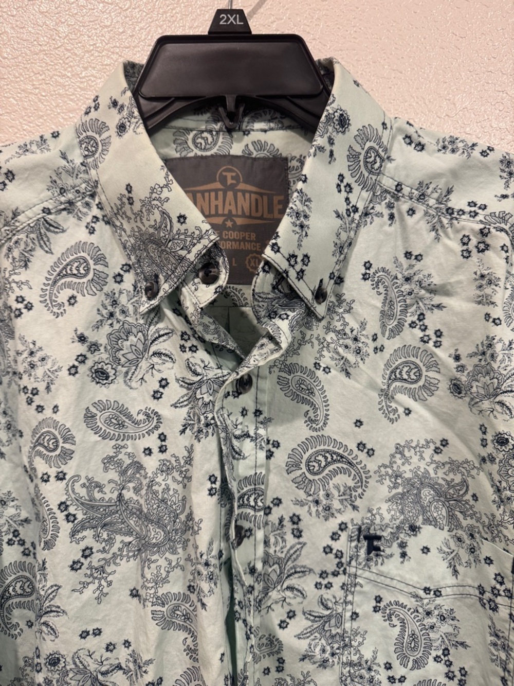 Tin HaNDLE Men's Mint Paisley Button-Down Dress Shirt
